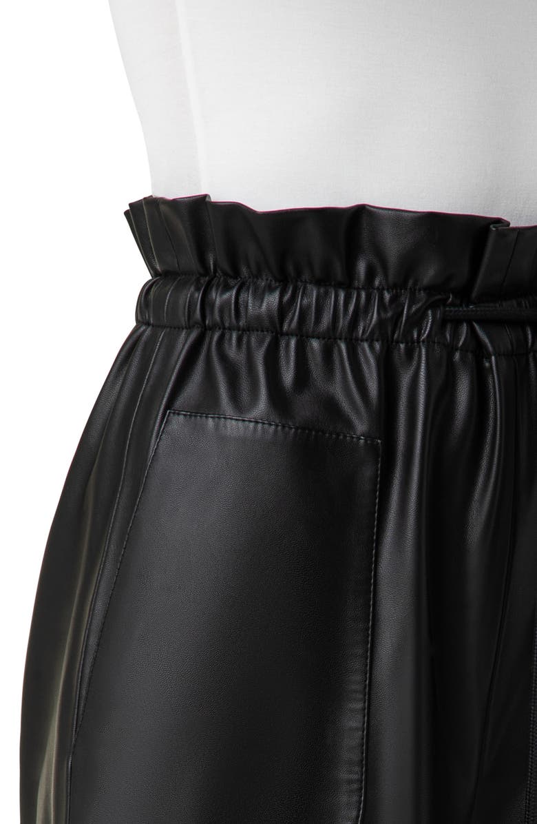 Akris punto Frey Paperbag Waist Faux Leather Culottes, Alternate, color, 