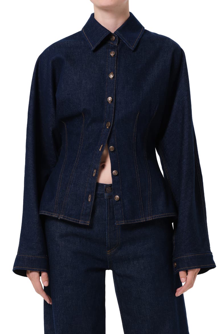 Devon Denim Button-Up Shirt, Main, color, RINSE RINSE IN