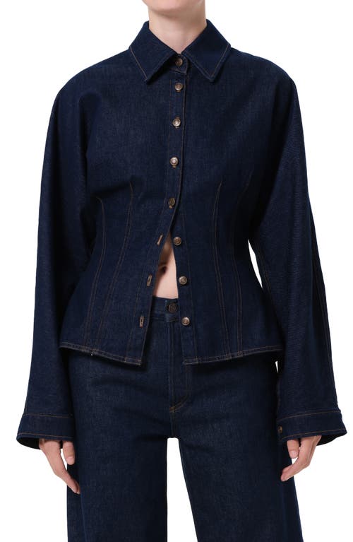 Agolde Devon Denim Button-up Shirt In Blue