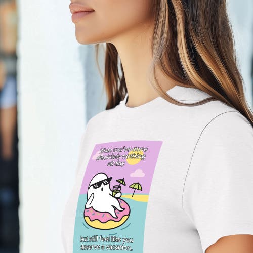 Dalix Ghost Womens Vacation Tee In White