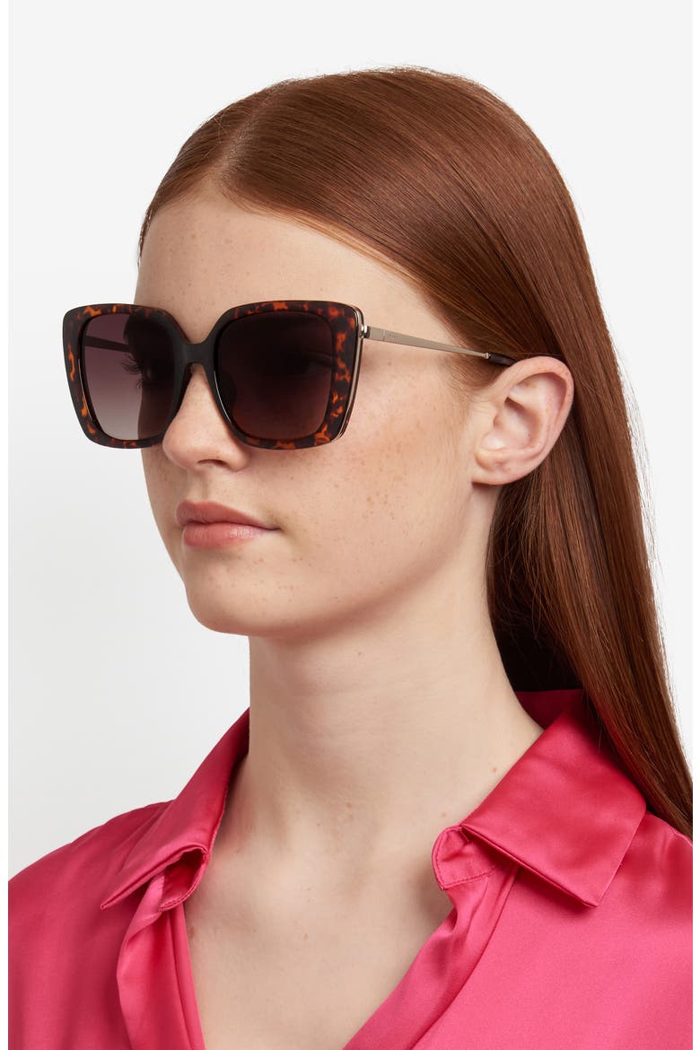 54mm Gradient Square Sunglasses, Alternate, color, HAVANA/ BROWN SF