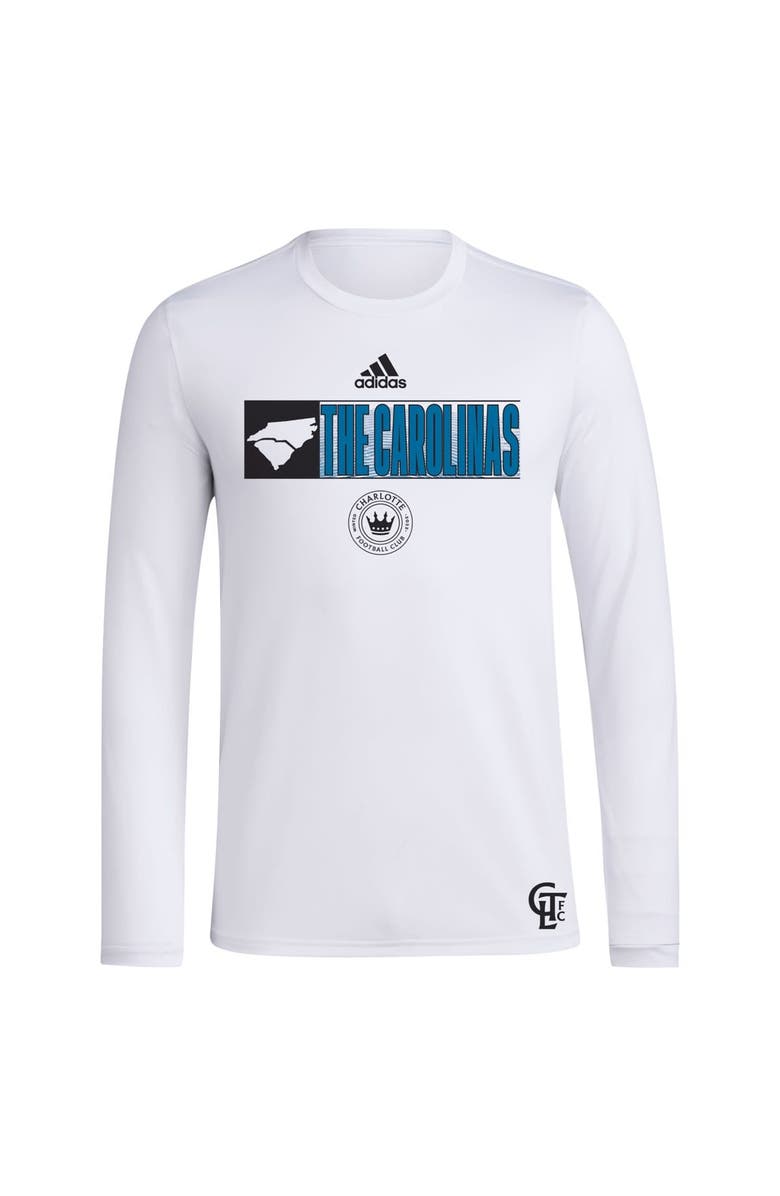 adidas Men's adidas White Charlotte FC 2024 Jersey Hook AEROREADY Long Sleeve T-Shirt, Alternate, color, 