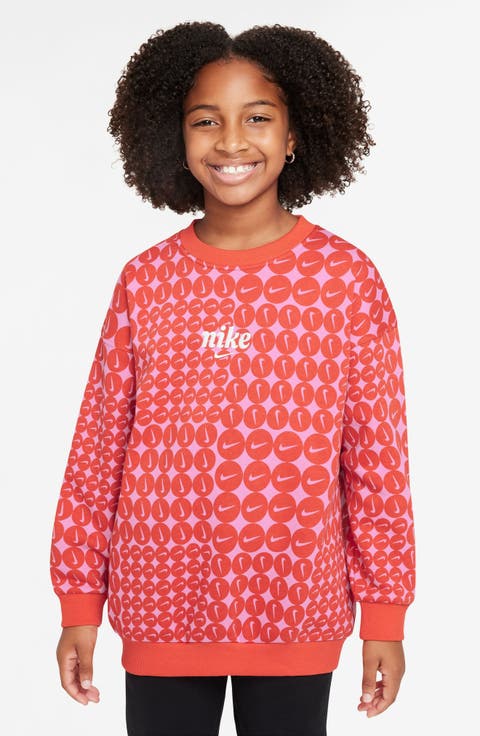 Kids' Sportswear Club Fleece Oversize Crewneck Sweatshirt (Big Kid)