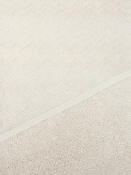 Missoni Home Chalk 150x100 Cm Beach Towel In Zigzag Cotton Terry Cloth In Brown