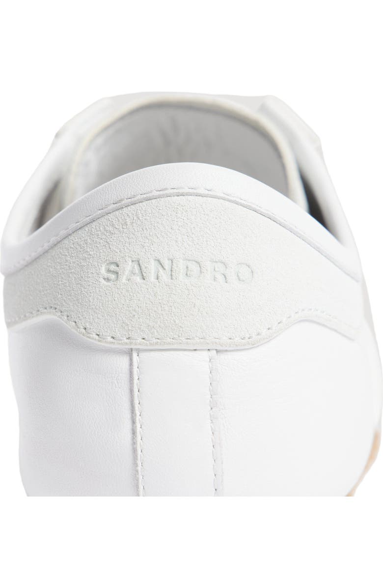 SANDRO Leather running trainers, Alternate, color, White