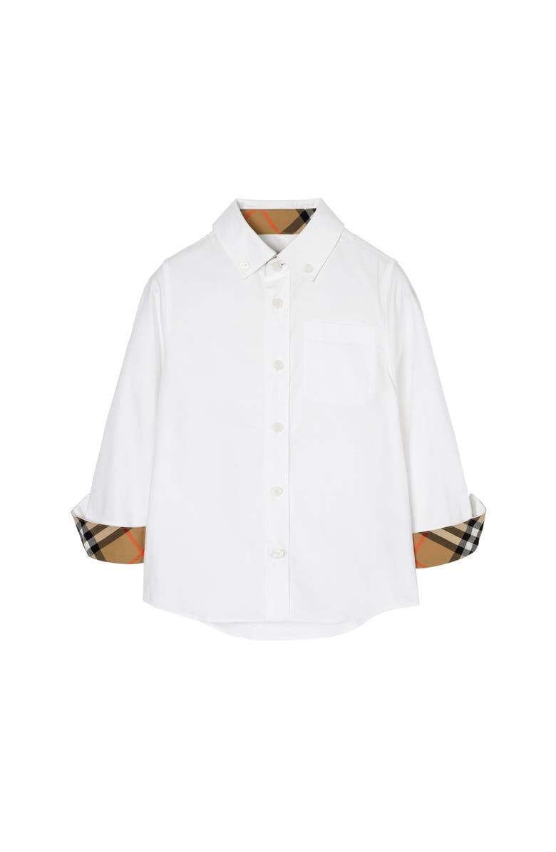 Burberry Cotton Oxford Shirt, Main, color, White