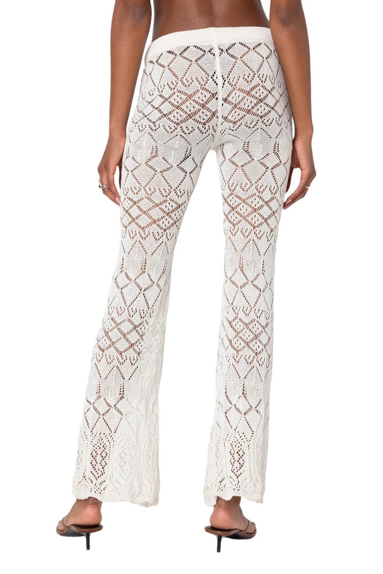 Fable Mixed Open Stitch Cotton Blend Pants, Alternate, color, CREAM