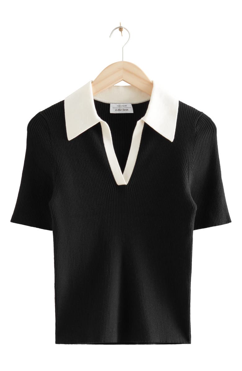 & Other Stories Rib Polo Shirt, Alternate, color, 