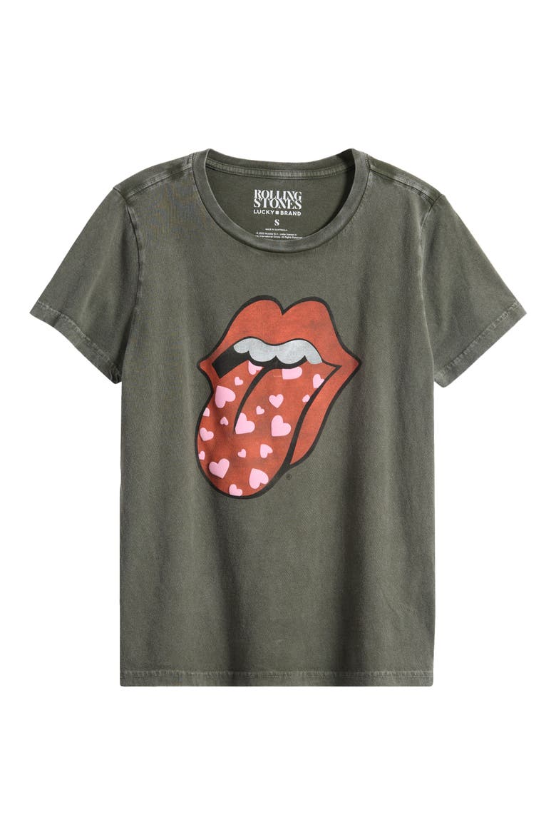Rolling Stones Heart Lip Class Cotton Graphic T-Shirt, Alternate, color, PEAT
