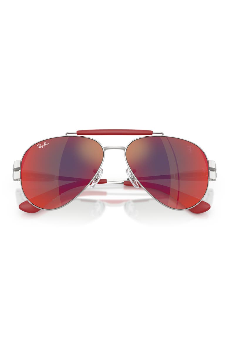 x Ferrari 58mm Phantos Sunglasses, Alternate, color, SILVER / DARK GREY
