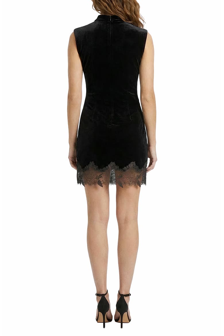Velvet Mock Neck Minidress, Alternate, color, BLACK