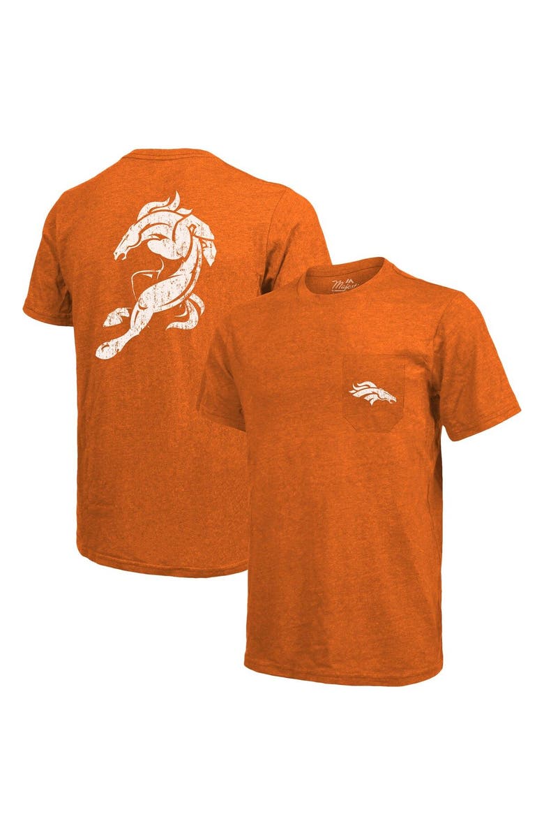 Majestic Threads Denver Broncos Majestic Threads Tri-Blend Pocket T-Shirt - Orange, Alternate, color, 