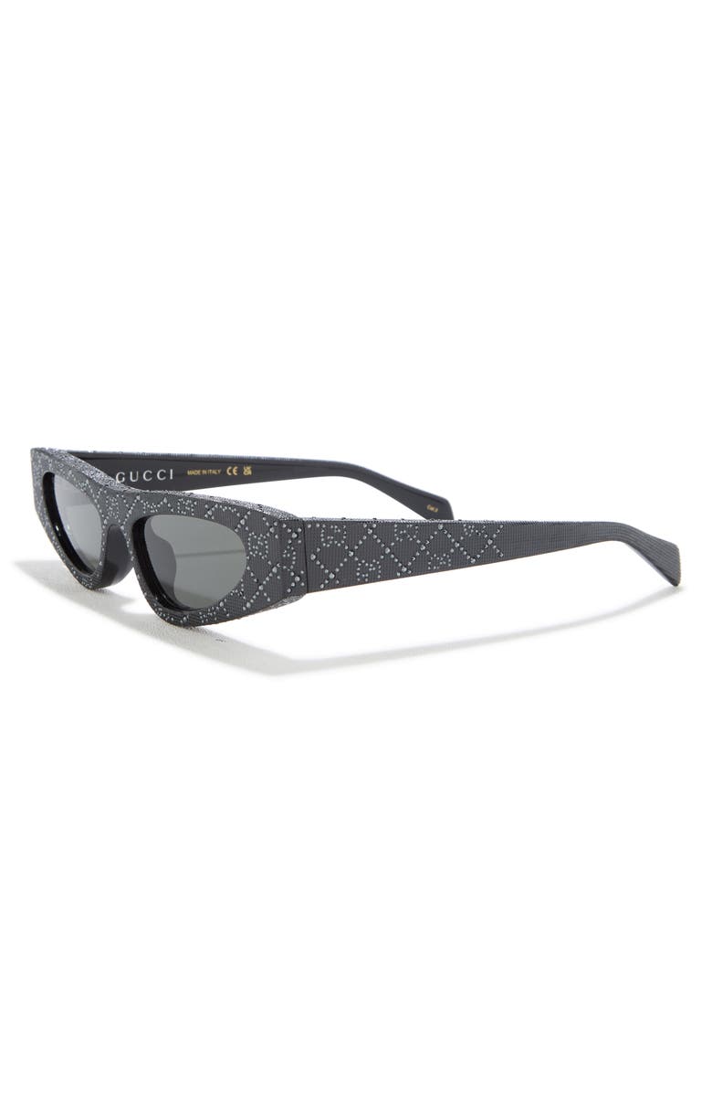 Gucci 52mm Cat Eye Sunglasses, Alternate, color, Black Black Grey