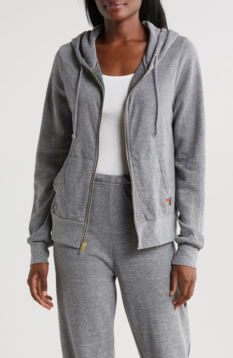 Aviator Nation Bolt Zip Hoodie, Main, color, Heather Grey