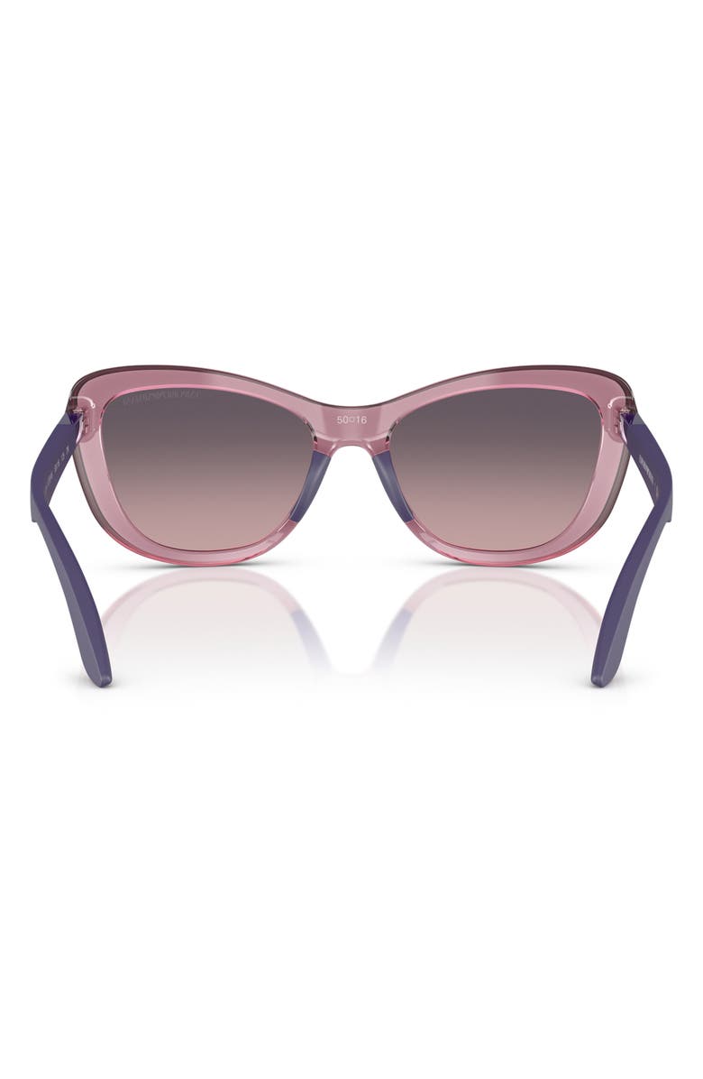 Emporio Armani 50mm Butterfly Sunglasses, Alternate, color, Lillac / Pink Gradient Grey