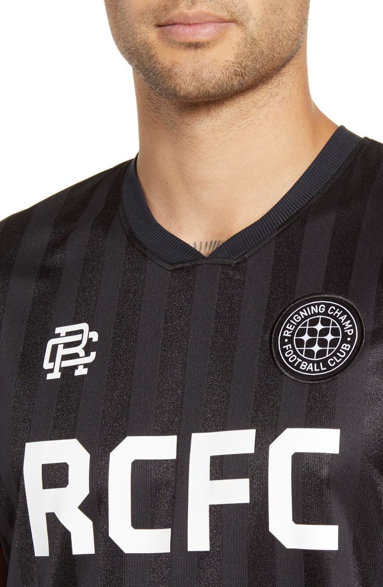 Reigning Champ Football Club Stripe V-Neck Jersey, Alternate, color,