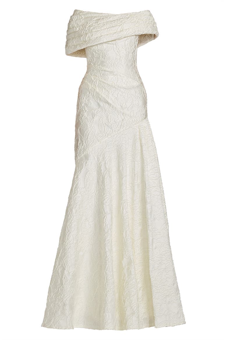 Off the Shoulder Mermaid Gown, Alternate, color, WHITE
