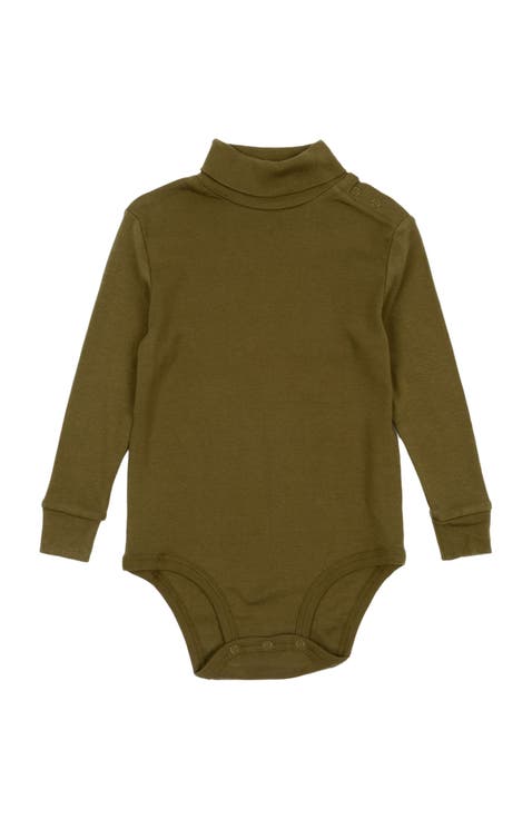 Cotton Boho Solid Turtleneck Bodysuit (Baby)