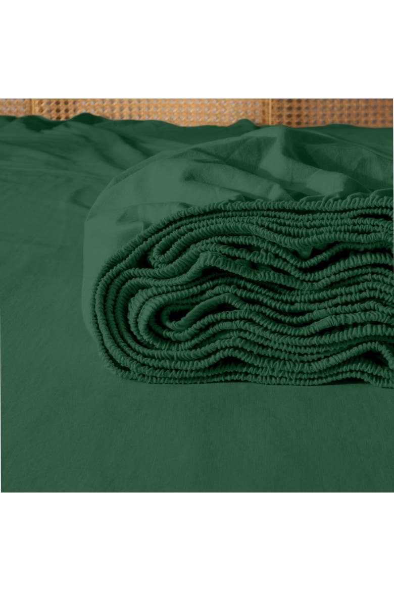 Organic Cotton Jersey Fitted Sheet, Alternate, color, Forest Green