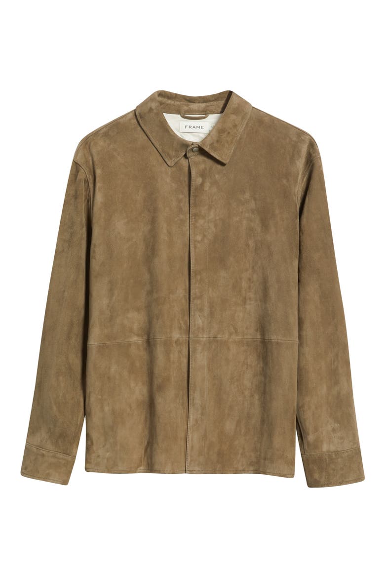 Suede Shirt Jacket, Alternate, color, DARK BEIGE