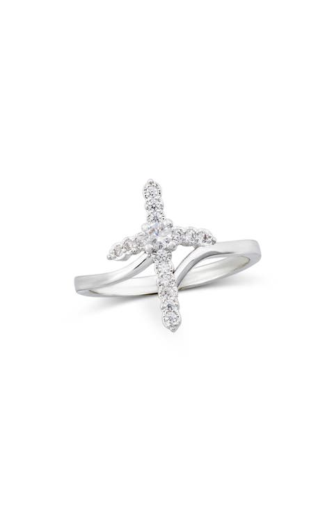 Pavé Cross Bypass Ring
