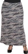 24seven Comfort Apparel Essential Curvy Geometric Bell Bottom Foldover Waist Sweatpants