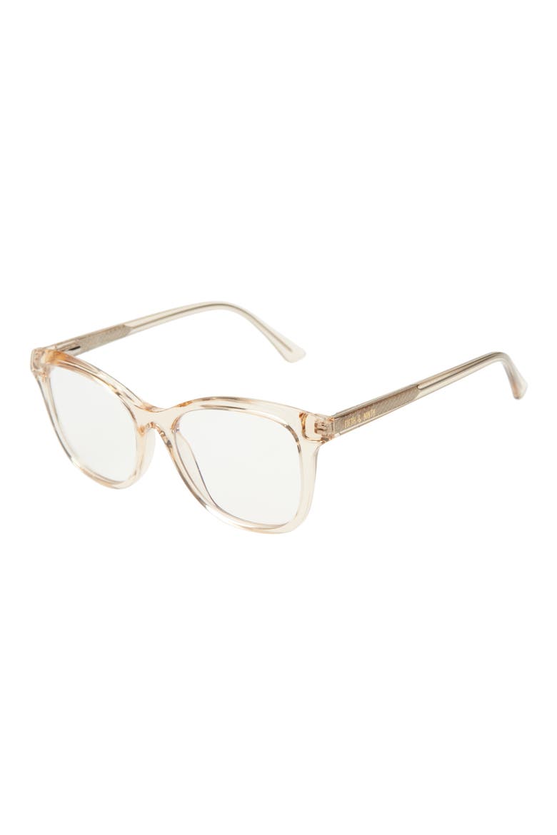 Dallas 52mm Round Blue Light Blocking Glasses, Alternate, color, CHAMPAGNE/ CLEAR