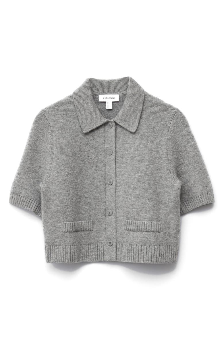 & Other Stories Short Sleeve Wool Blend Cardigan, Alternate, color, Grey Medium Dusty