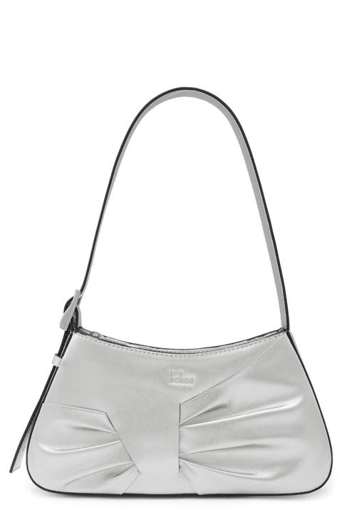 Mini Leena Crosshatched Metallic Leather Shoulder Bag