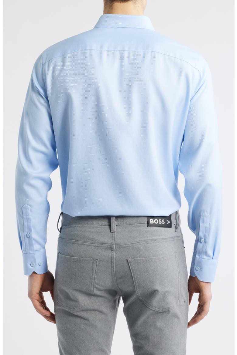 Non-Iron Cotton Dobby Dress Shirt, Alternate, color, BLUE