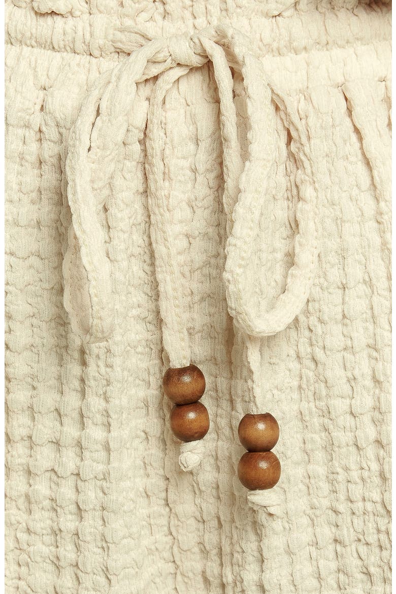 Drawstring Textured Wide Leg Pants, Alternate, color, BEIGE