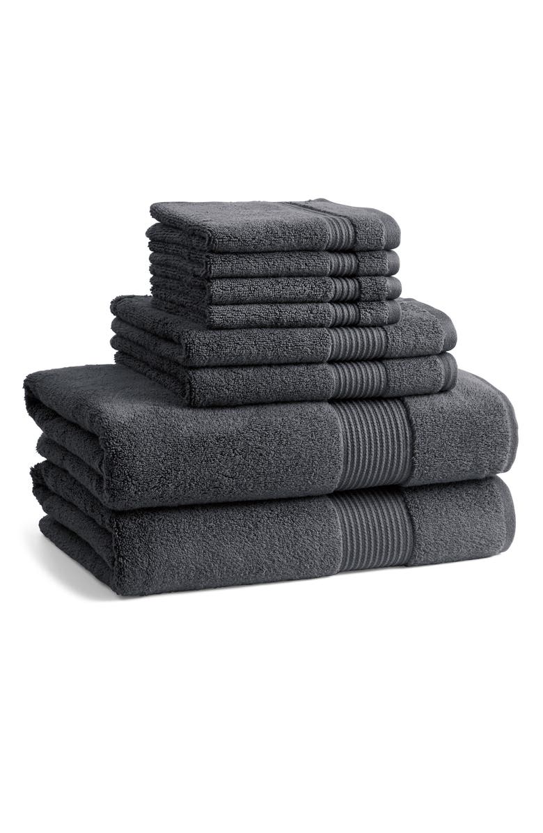 Ted Baker 8-Piece Bath Towel Set, Main, color, Dark Grey