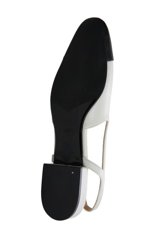 Vaneli Tisha Cap Toe Slingback Flat In White