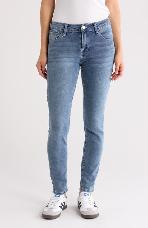 Jennie Crystal Mid Rise Skinny Jeans (Medium Viper)