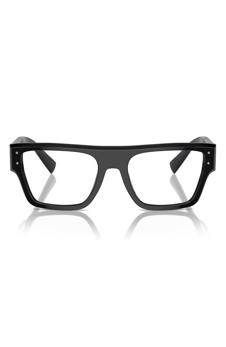 Dolce&Gabbana 54mm Square Optical Glasses, Main, color, Black
