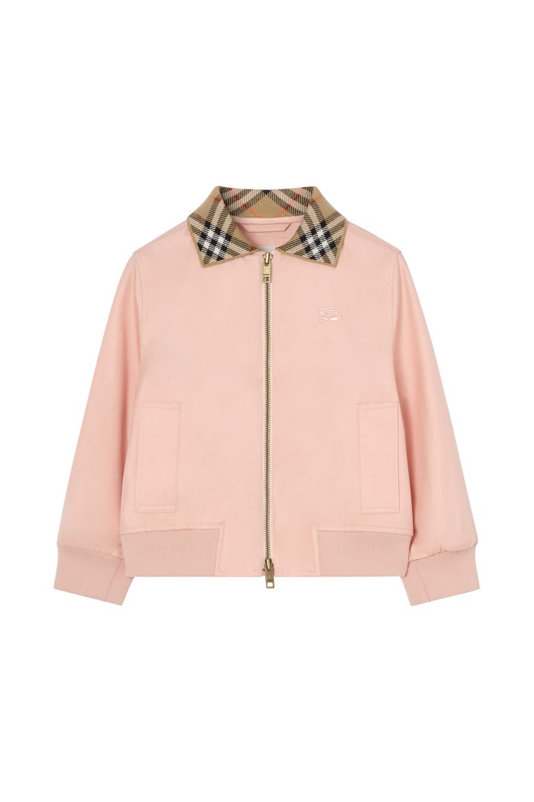 Girls' Cotton Hayfield Harrington Jacket, Main, color, Archive pink