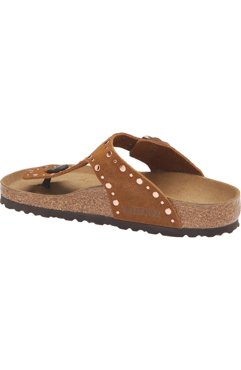 Birkenstock Gizeh Rivets Sandal, Alternate, color, Mink Suede