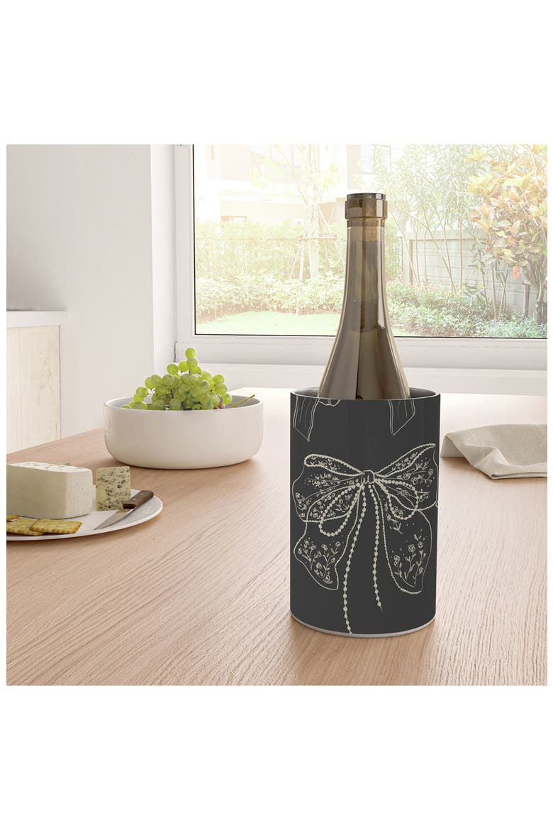 Bow Stainless Steel Wine Chiller, Alternate, color, BLACK-WHITE
