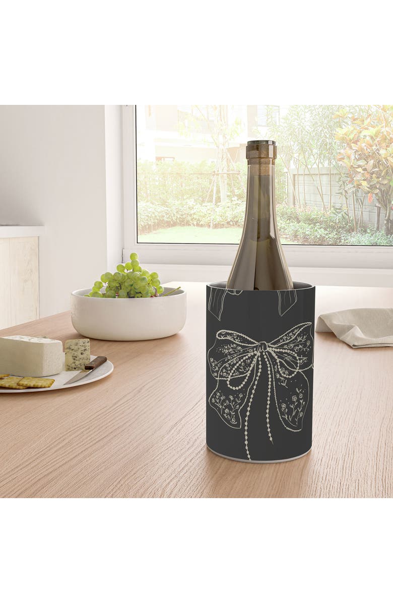 Deny Designs Bow Stainless Steel Wine Chiller, Alternate, color, Black-White