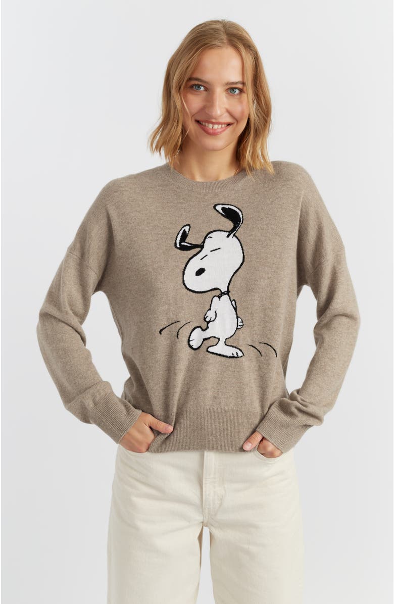 Chinti & Parker Wool-Cashmere Dancing Snoopy Sweater, Main, color, 