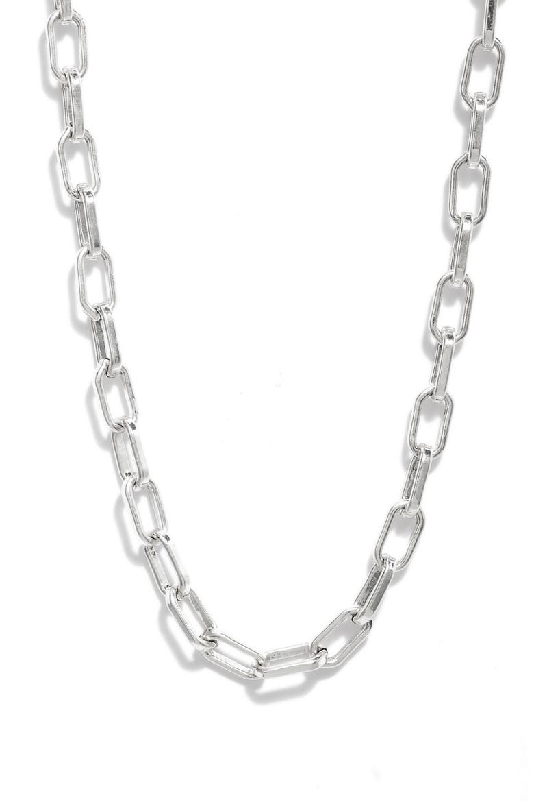 Edged Chain Necklace, Main, color, VINTAGE SILVER