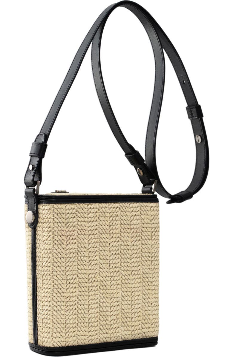 PERRIN PARIS La Parisienne Xbody Raphia, Alternate, color, Raphia Beige / Black
