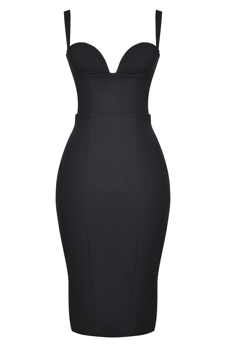 HOUSE OF CB Bellisima Body-Con Cocktail Midi Dress, Alternate, color, Black