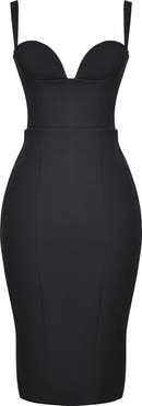 HOUSE OF CB Bellisima Body-Con Cocktail Midi Dress