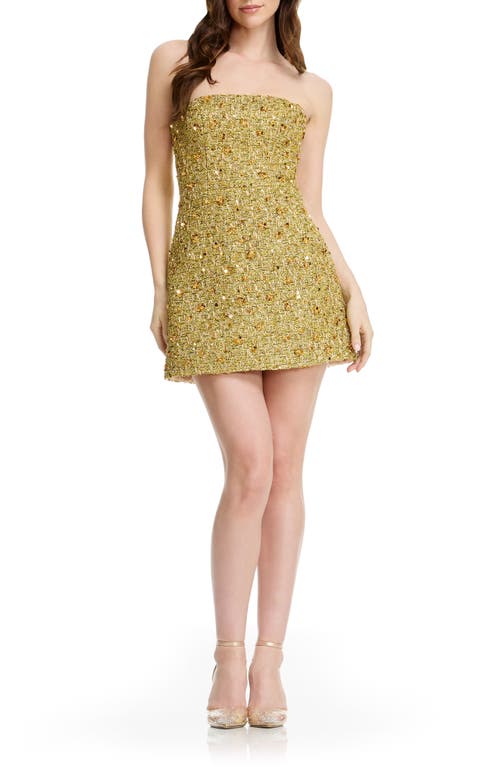 Dress The Population Scottie Sequin Strapless Minidress In Green