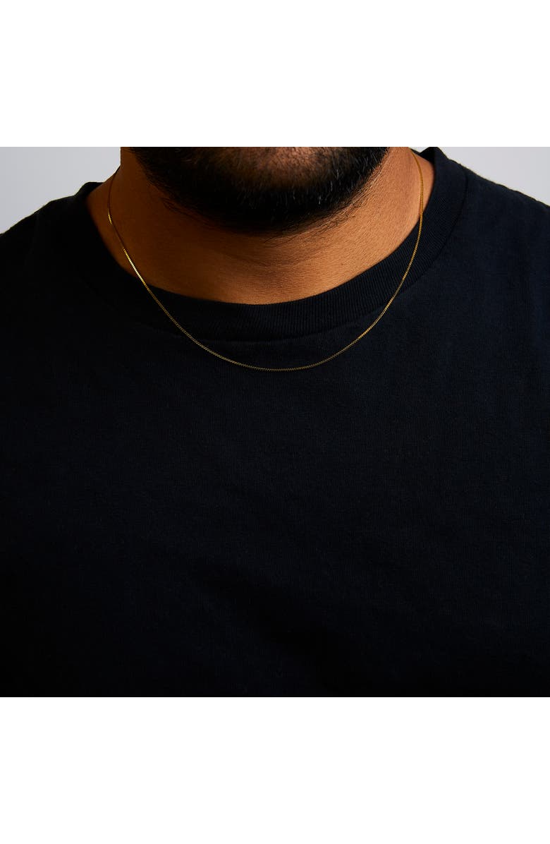 Haus of Brilliance Unisex Solid 14K Gold 0.75mm Classic Box Chain Necklace, Alternate, color, Yellow