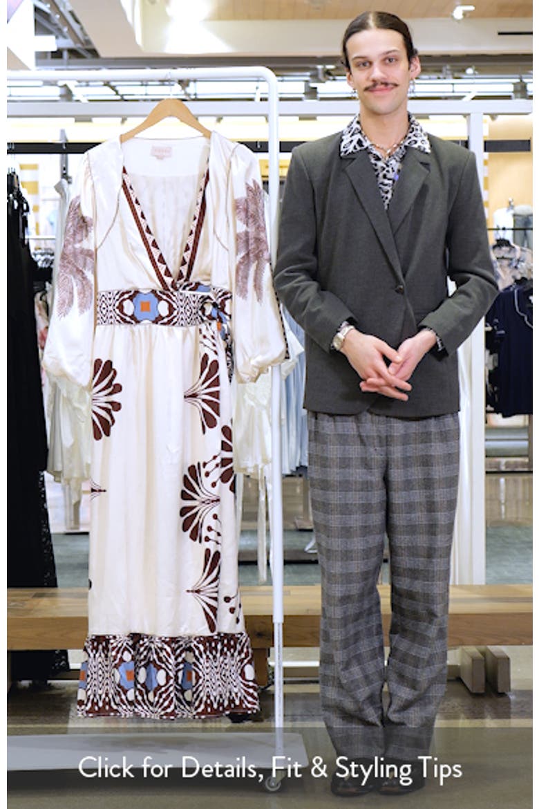Willow Print Long Sleeve Satin Maxi Dress video