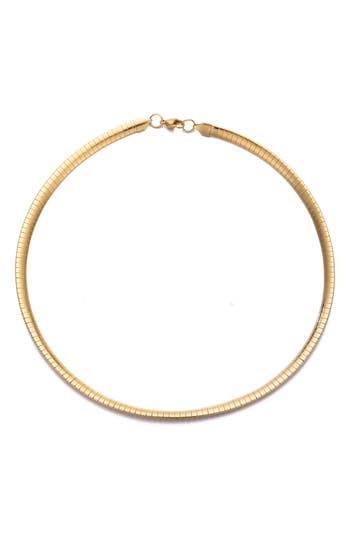 Adornia Tarnish Resistant 18k Gold Plated Omega Layering Chain Necklace In Gold
