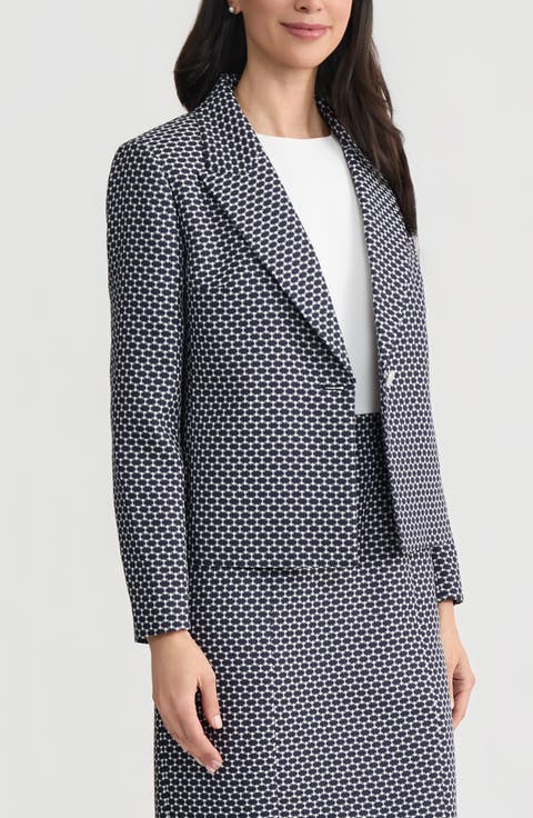 Jacquard Crop Blazer