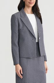 KASPER Jacquard Crop Blazer